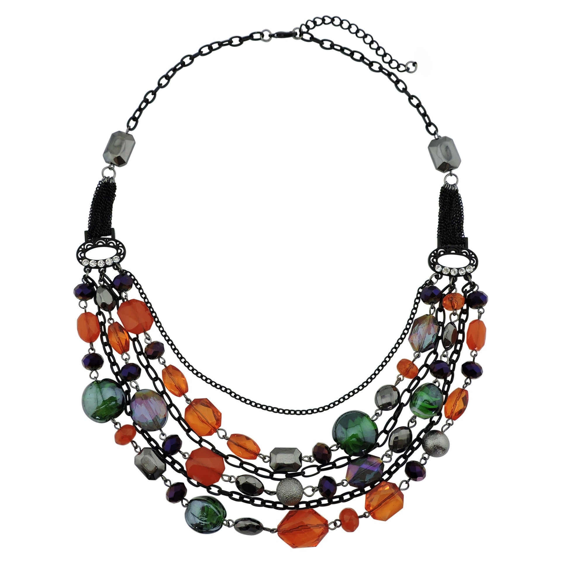 Wholesale Multi-layer Glass Bead Acrylic Necklace